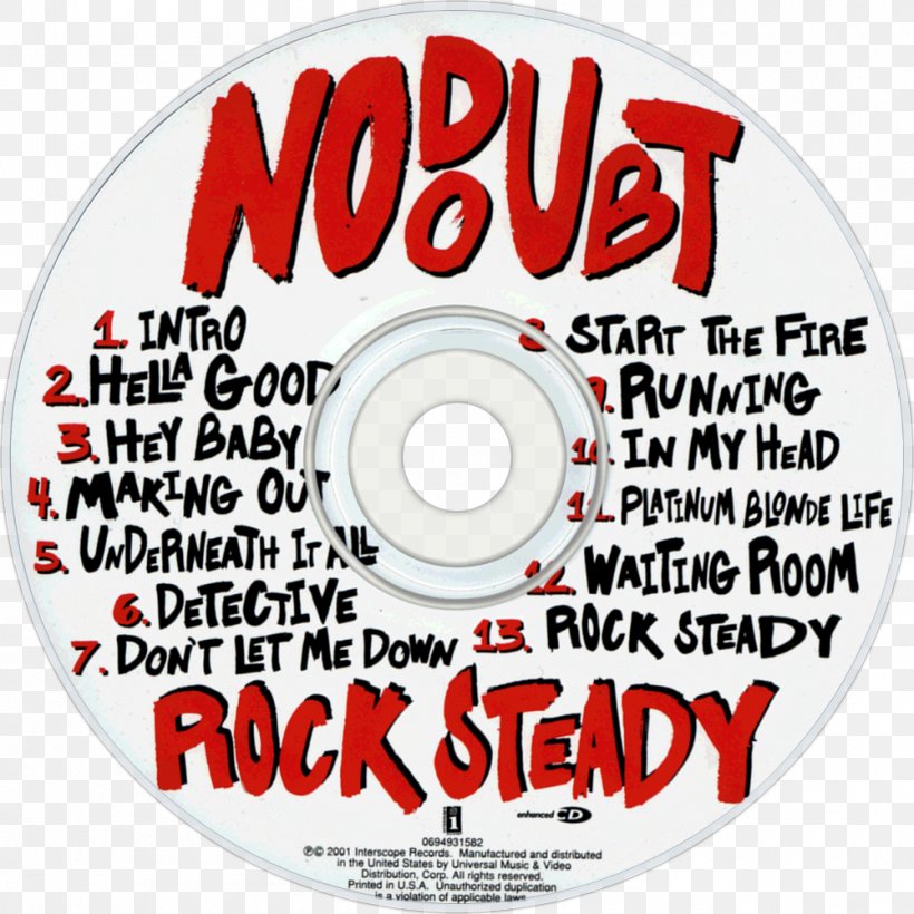 Rock Steady No Doubt Album Rocksteady Compact Disc, PNG, 1000x1000px, Watercolor, Cartoon, Flower, Frame, Heart Download Free
