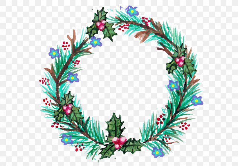 Wreath Santa Claus Christmas Clip Art, PNG, 1686x1180px, Wreath, Advent, Christmas, Christmas Card, Christmas Decoration Download Free