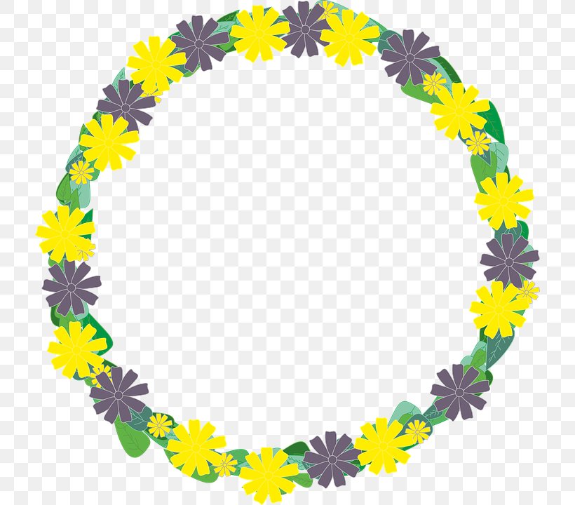 Wreath Yellow Flower Garland Clip Art, PNG, 720x720px, Wreath, Blue, Floral Design, Flower, Garland Download Free