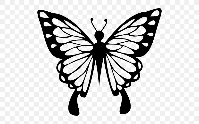 Butterfly Drawing Color, PNG, 512x512px, Butterfly, Black And White, Brush Footed Butterfly, Color, Drawing Download Free