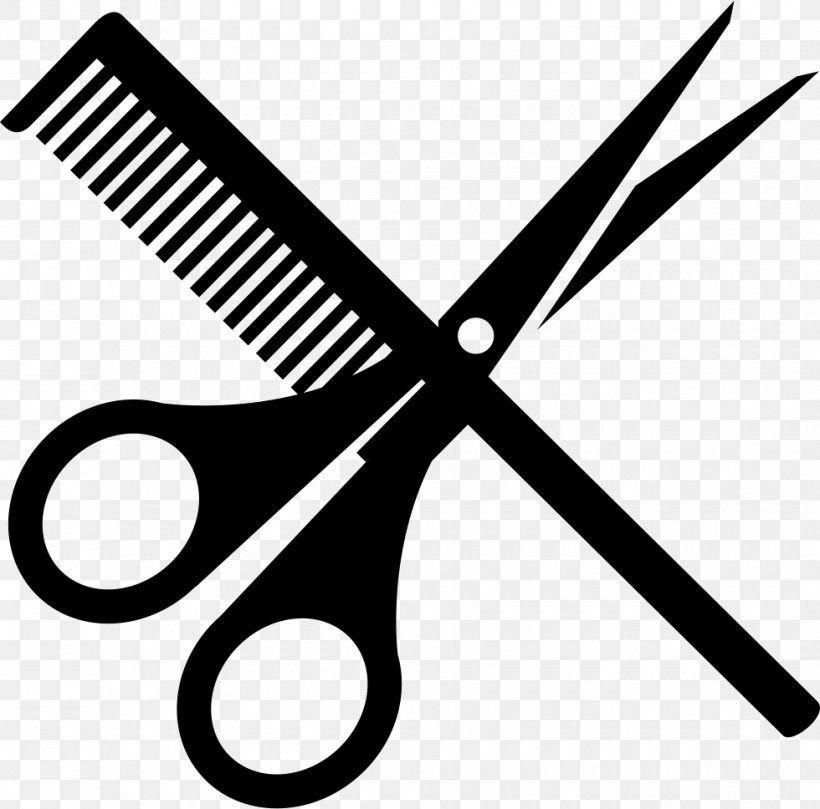 Comb Scissors Hairdresser Hair-cutting Shears Clip Art, PNG, 980x968px, Comb, Beauty Parlour, Black And White, Hair, Hair Shear Download Free