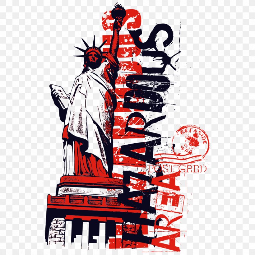 Statue Of Liberty Printed T-shirt Clothing, PNG, 1000x1000px, Statue Of Liberty, Art, Brand, Clothing, Collar Download Free