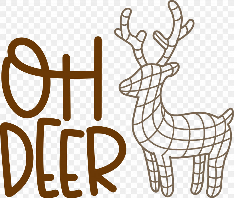 OH Deer Rudolph Christmas, PNG, 3000x2541px, Oh Deer, Christmas, Drawing, Line Art, Logo Download Free