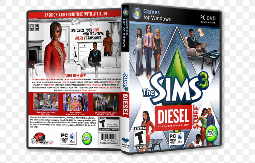 Xbox 360 The Sims 3: Pets The Sims 3: DIESEL Stuff The Sims 3: Ambitions, PNG, 700x525px, Xbox 360, Advertising, Brand, Diesel, Display Advertising Download Free