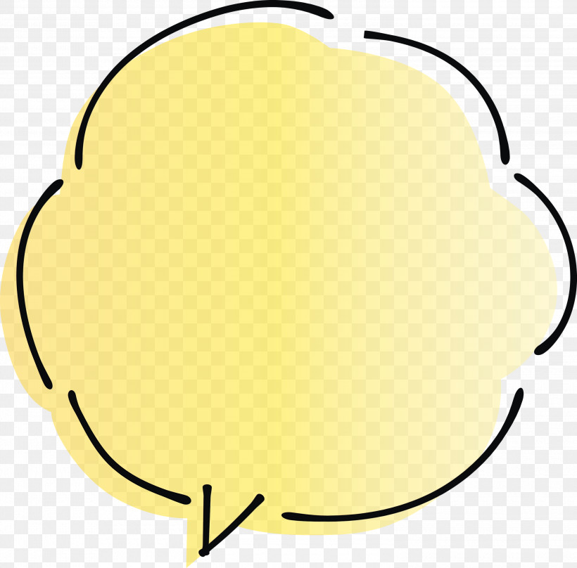 Yellow, PNG, 3000x2957px, Thought Bubble, Paint, Speech Balloon, Watercolor, Wet Ink Download Free