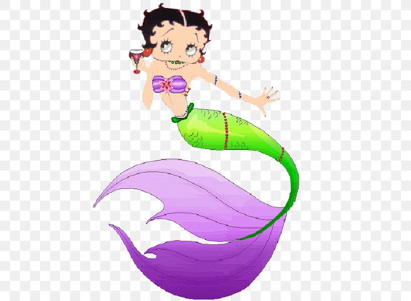 Betty Boop Mermaid Illustration Image Clip Art, PNG, 600x600px, Watercolor, Cartoon, Flower, Frame, Heart Download Free