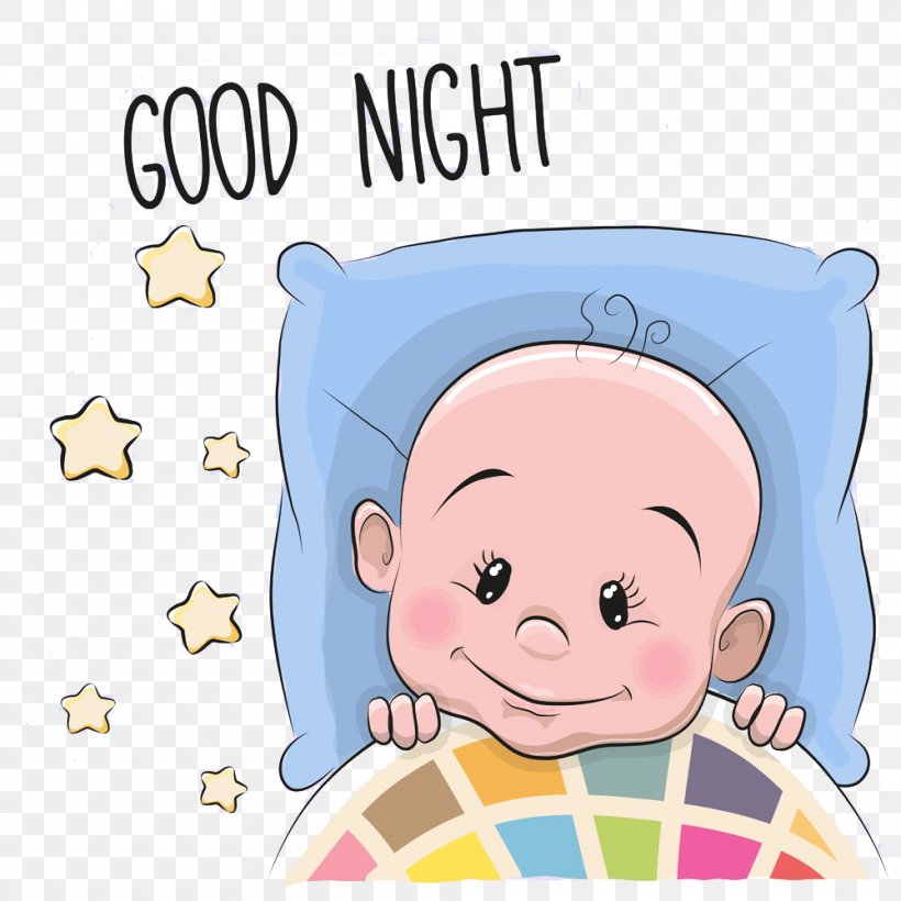 Infant Sleep Cartoon Illustration, PNG, 1000x1000px, Watercolor, Cartoon, Flower, Frame, Heart Download Free