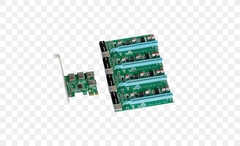 Microcontroller Graphics Cards & Video Adapters Network Cards & Adapters PCI Express Riser Card, PNG, 500x500px, Microcontroller, Adapter, Circuit Component, Computer Component, Computer Hardware Download Free
