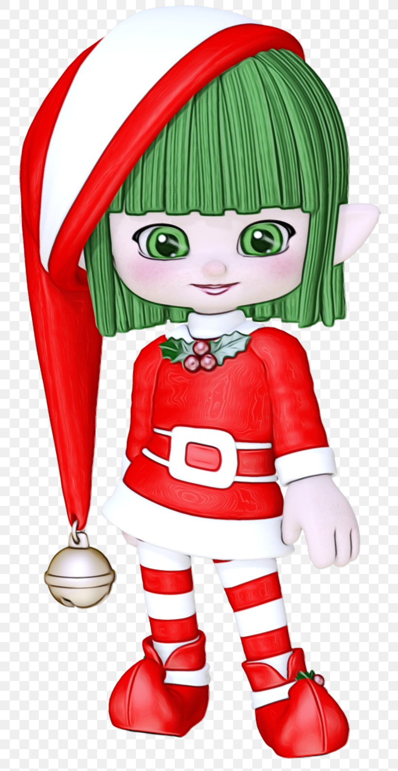 Christmas Elf, PNG, 800x1585px, Watercolor, Cartoon, Christmas, Christmas Elf, Doll Download Free