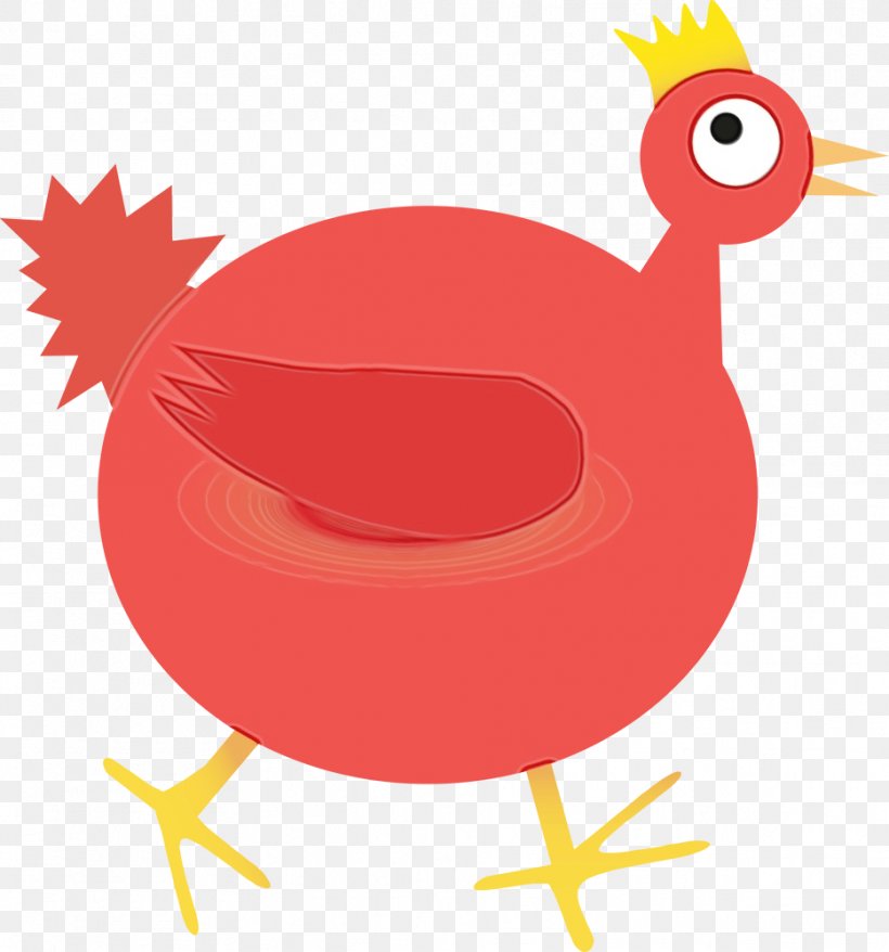 Chicken Red Pink Bird Rooster, PNG, 933x1000px, Watercolor, Beak, Bird, Cartoon, Chicken Download Free