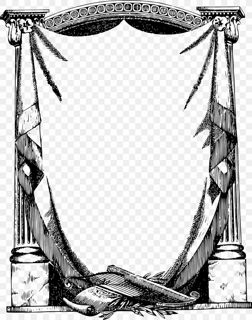 Picture Frames Clip Art, PNG, 1891x2400px, Picture Frames, Art, Artwork, Black And White, Decorative Arts Download Free