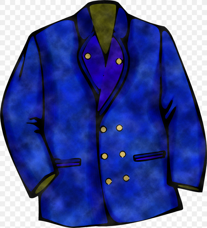 Clothing Blue Cobalt Blue Outerwear Electric Blue, PNG, 2714x3000px, Clothing, Blazer, Blue, Button, Cobalt Blue Download Free