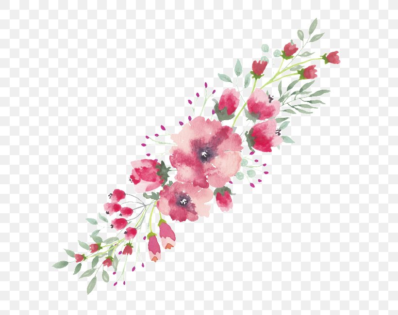 Floral Design Watercolor Painting Flower Clip Art, PNG, 650x650px, Floral Design, Art, Artificial Flower, Blossom, Branch Download Free