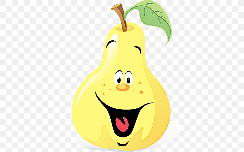 Pear Pear Yellow Fruit Cartoon, PNG, 512x512px, Pear, Cartoon, Food, Fruit, Plant Download Free