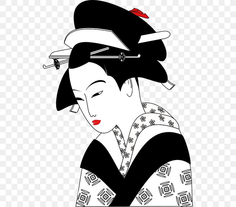 China Geisha Clip Art, PNG, 521x720px, China, Art, Asia, Black And White, Fashion Illustration Download Free