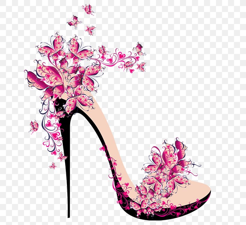 High-heeled Shoe Stiletto Heel Clip Art, PNG, 750x750px, Highheeled Shoe, Ballet Flat, Clothing, Floral Design, Flower Download Free