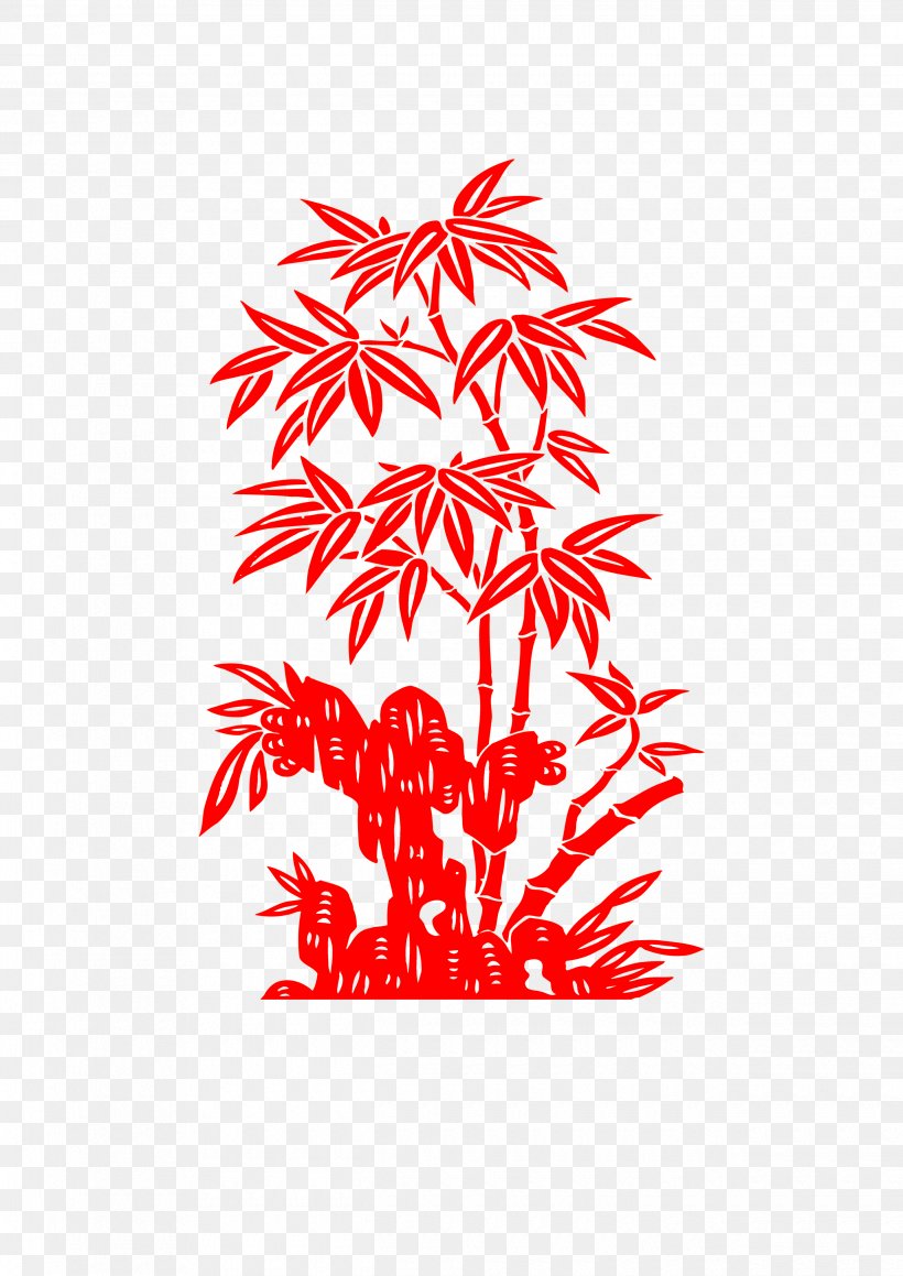 Papercutting Bamboo Red, PNG, 2480x3508px, Paper, Area, Bamboo, Chinese Paper Cutting, Flower Download Free