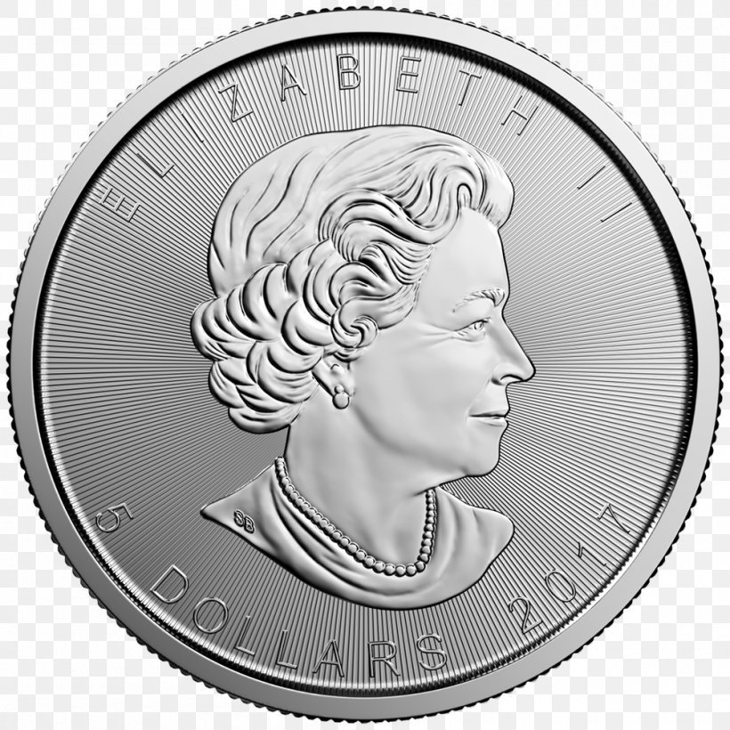 Canada Canadian Silver Maple Leaf Canadian Gold Maple Leaf Silver Coin, PNG, 1000x1000px, Canada, Black And White, Bullion, Bullion Coin, Canadian Dollar Download Free