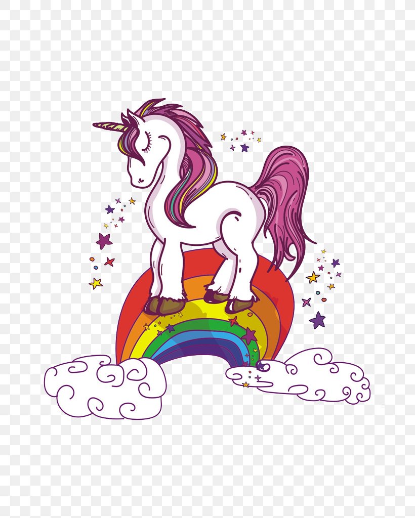 Unicorn Rainbow Illustration, PNG, 725x1024px, Unicorn, Animation, Art, Artist, Cartoon Download Free