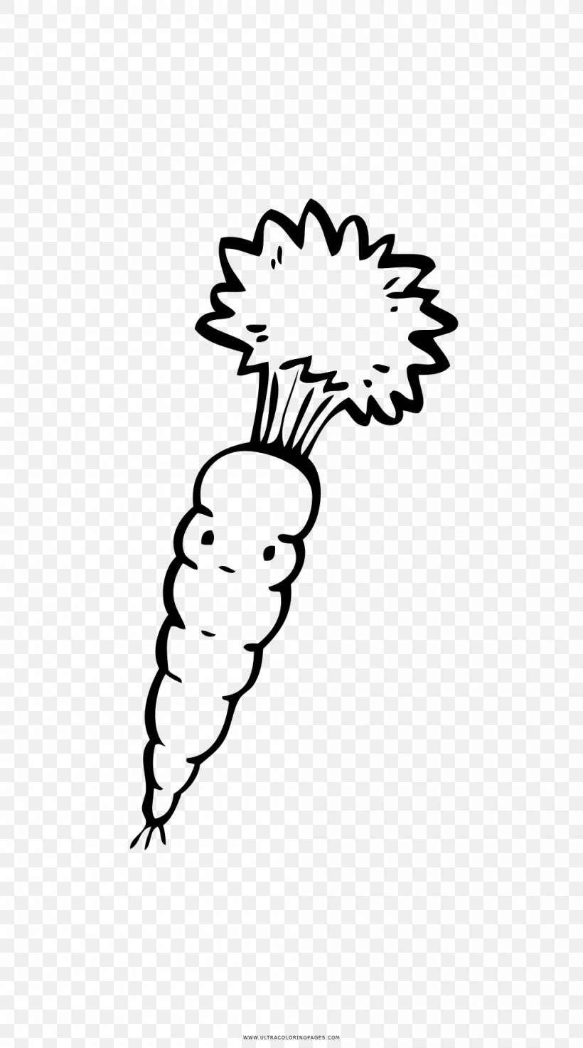 Coloring Book Carrot Drawing Black And White, PNG, 1000x1798px, Coloring Book, Animal, Area, Artwork, Black Download Free
