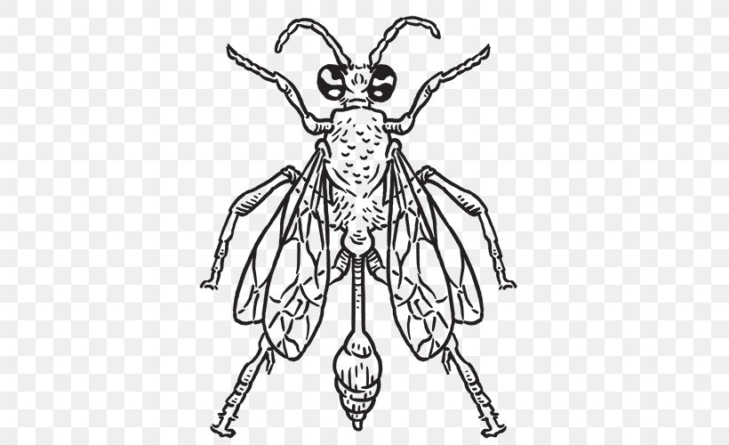 Insect Pest Yellowjacket Wasp Mud Dauber, PNG, 500x500px, Insect, Artwork, Black And White, Color, Costume Design Download Free