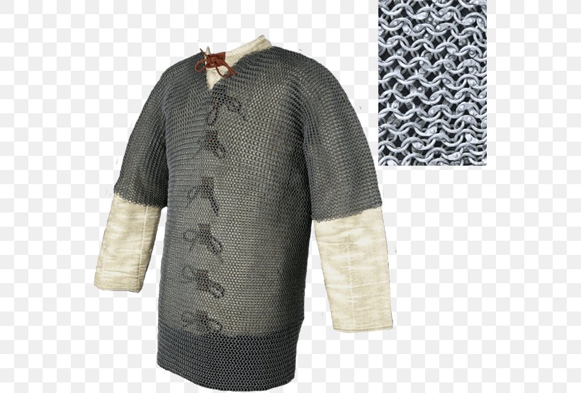 Sleeve T-shirt Middle Ages Hauberk Mail, PNG, 555x555px, Sleeve, Armour, Coif, Components Of Medieval Armour, Cuirass Download Free