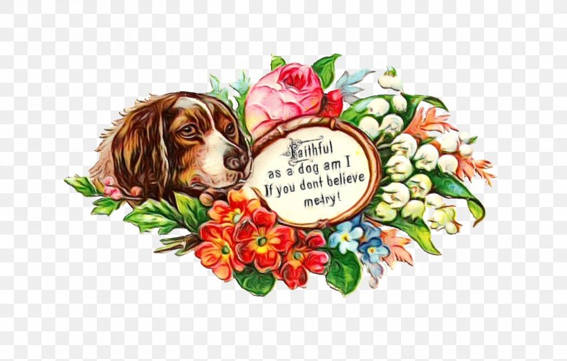 Cartoon Nature Background, PNG, 1253x800px, Gift, Cocker Spaniel, Dog, Flower, Plant Download Free
