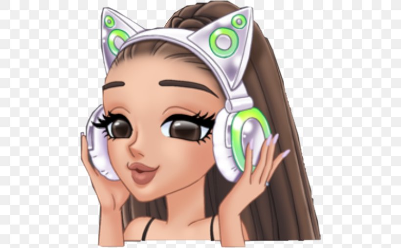 Ariana Grande Emoji Sticker Moonlight, PNG, 494x508px, Watercolor, Cartoon, Flower, Frame, Heart Download Free