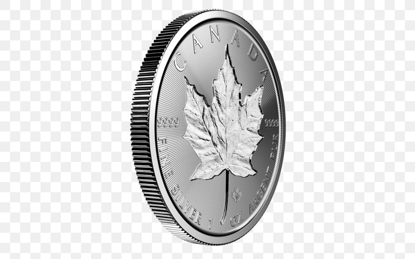Canada Canadian Silver Maple Leaf Canadian Gold Maple Leaf Coin, PNG, 512x512px, Canada, Black And White, Bullion, Bullion Coin, Canadian Gold Maple Leaf Download Free