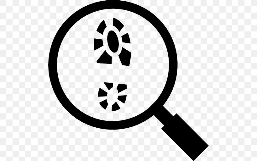 Magnifier, PNG, 512x512px, Footprint, Area, Black And White, Brand, Detective Download Free
