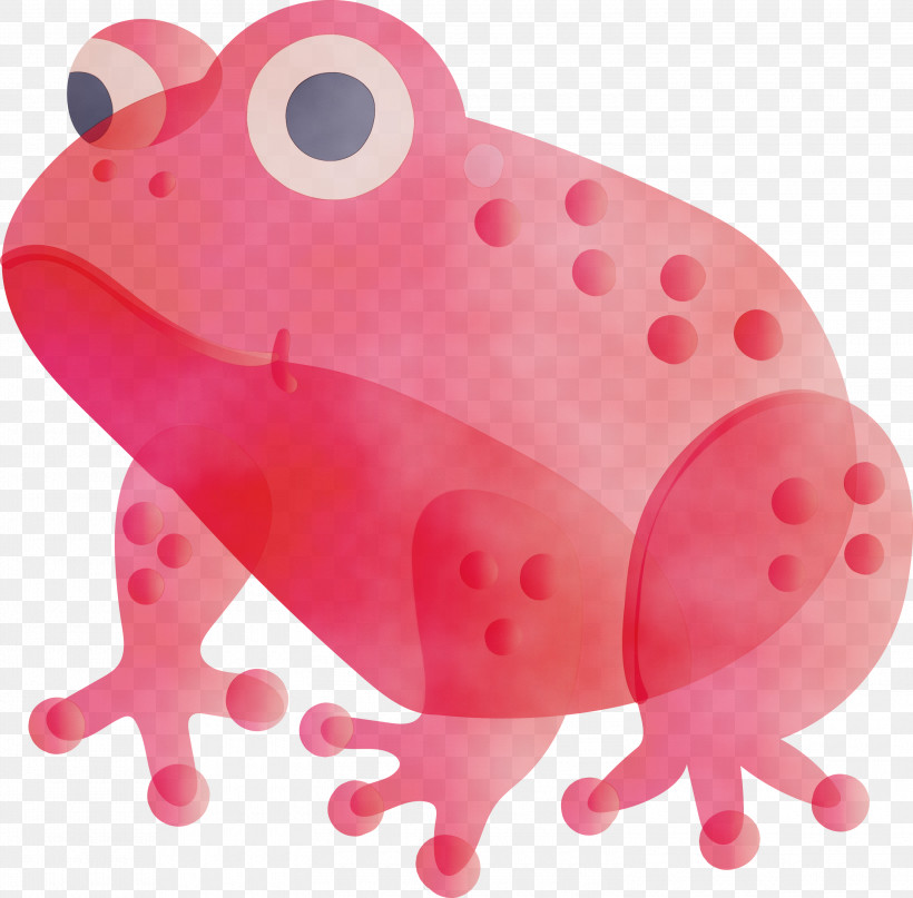 Pink Frog Animal Figure, PNG, 3000x2955px, Frog, Animal Figure, Paint, Pink, Watercolor Download Free