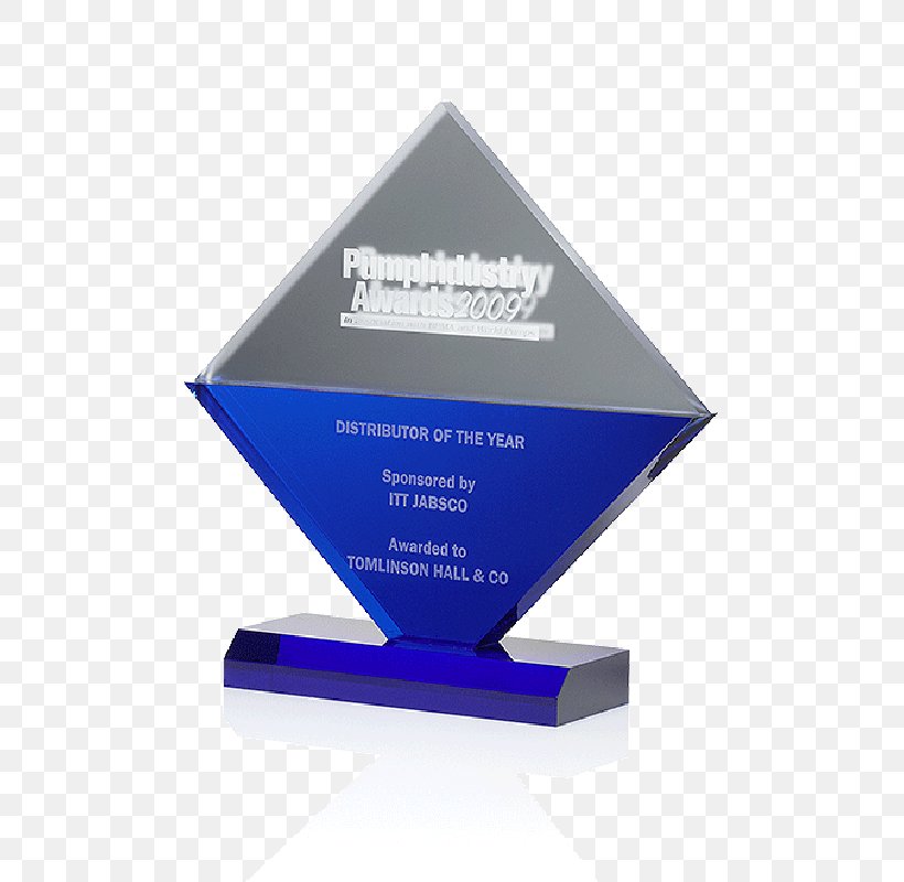 Trophy Award Blue Glass Industrial Design, PNG, 800x800px, Trophy, Award, Blue, Brand, Color Download Free