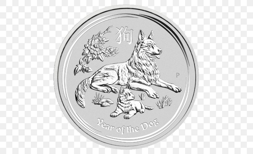 Perth Mint Dog Lunar Series Australian Lunar Bullion Coin, PNG, 500x500px, Perth Mint, Australian Lunar, Black And White, Bullion, Bullion Coin Download Free