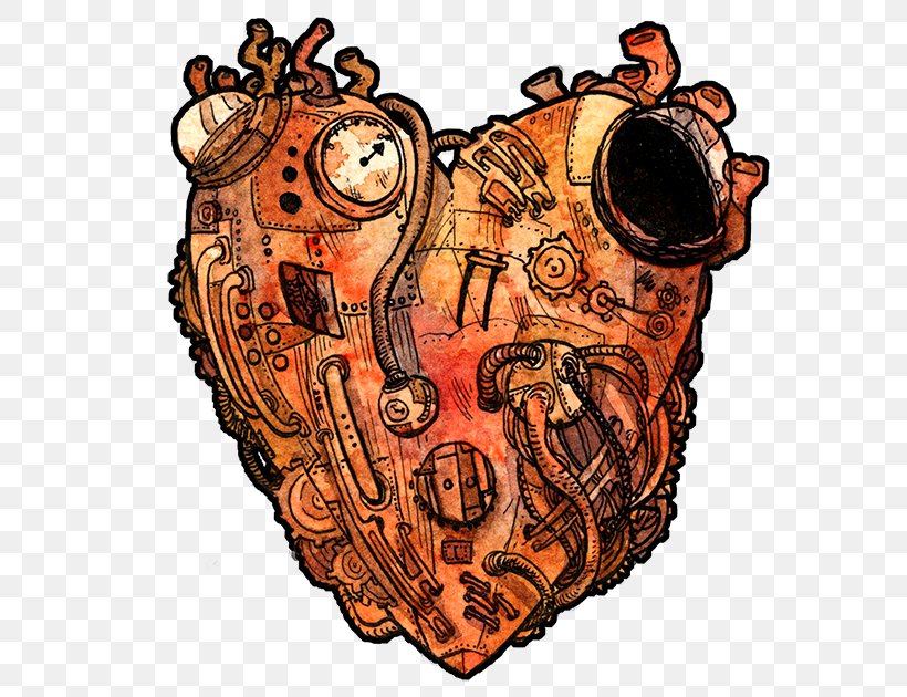 Artificial Heart Cartoon, PNG, 630x630px, Watercolor, Cartoon, Flower, Frame, Heart Download Free