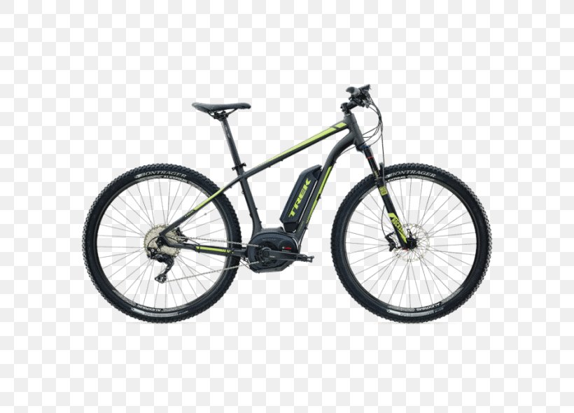 Electric Bicycle Mountain Bike Trek Bicycle Corporation Electric Vehicle, PNG, 590x590px, Bicycle, Automotive Tire, Bicycle Accessory, Bicycle Frame, Bicycle Part Download Free