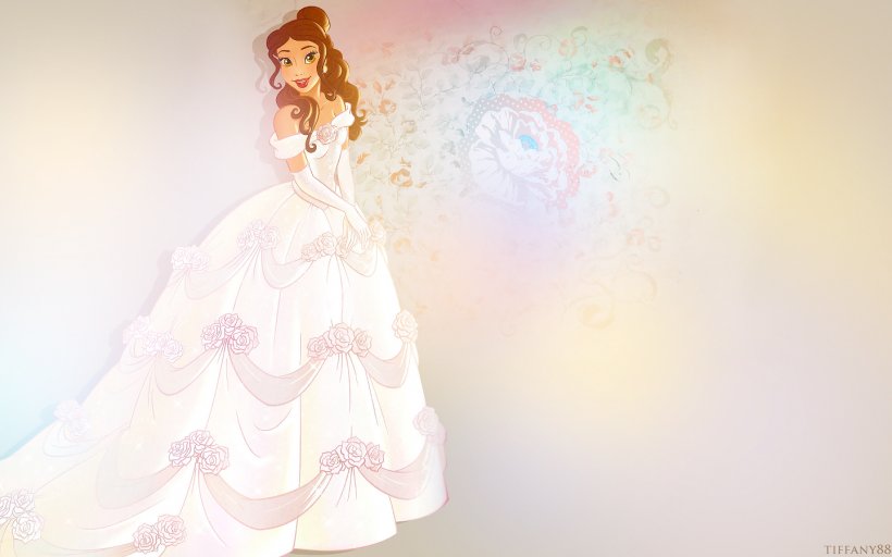 Belle Rapunzel Wedding Dress Desktop Wallpaper, PNG, 1440x900px,  Watercolor, Cartoon, Flower, Frame, Heart Download Free