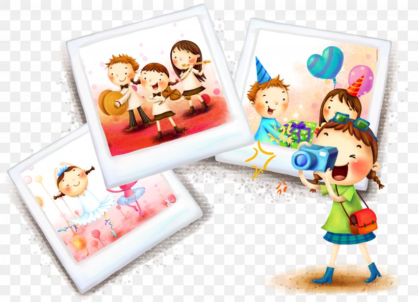 Cartoon Photography Illustration, PNG, 3425x2480px, Watercolor, Cartoon, Flower, Frame, Heart Download Free