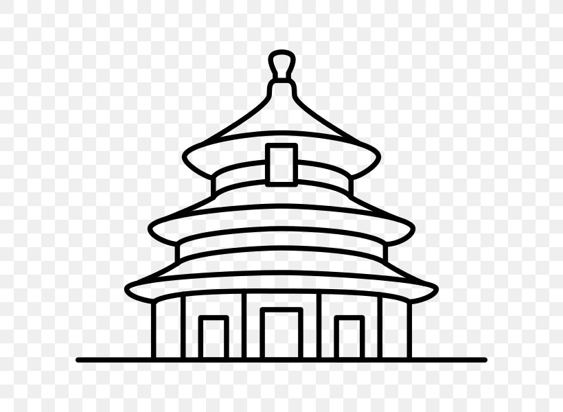 Temple Of Heaven Chinese Pagoda Drawing Clip Art, PNG, 600x600px, Temple Of Heaven, Artwork, Black And White, Buddhist Temple, China Download Free
