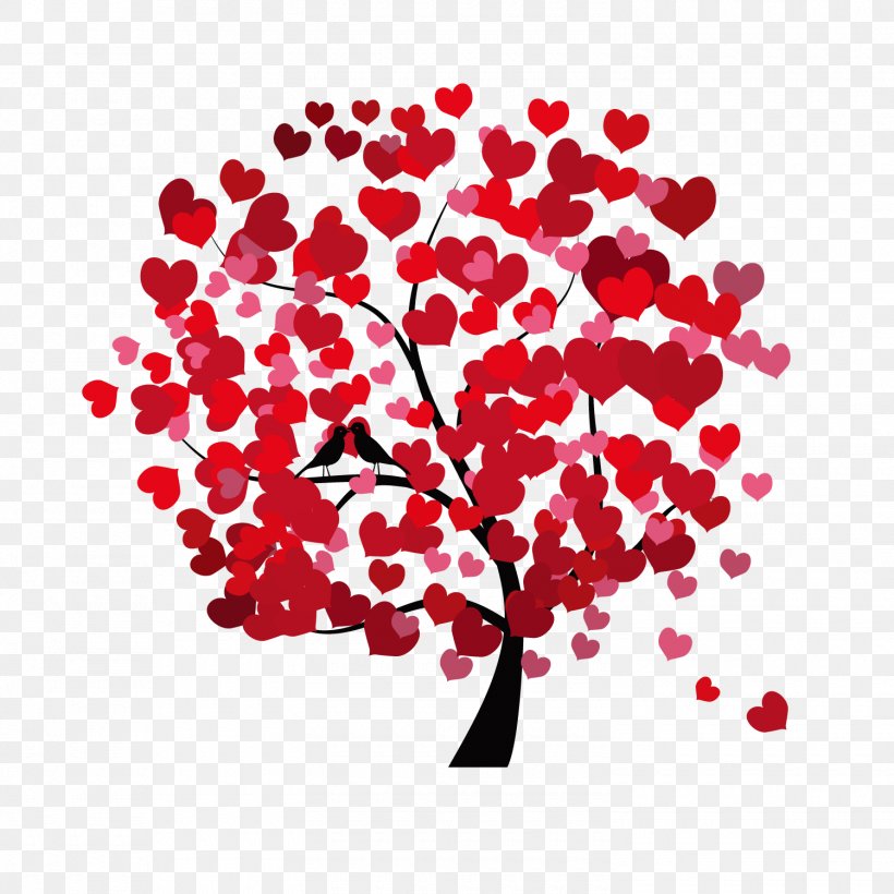 Heart-shaped Tree, PNG, 1500x1501px, Watercolor, Cartoon, Flower, Frame, Heart Download Free