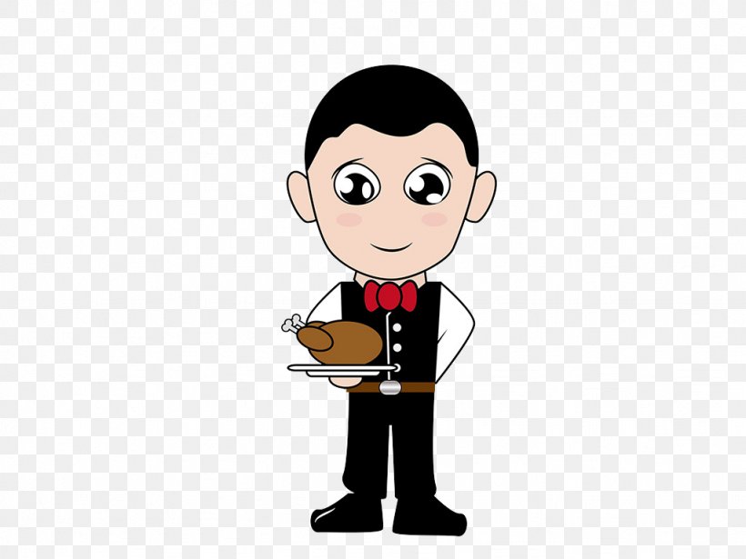 Waiter Foodservice Vector Graphics Hotel Cartoon, PNG, 1024x768px, Watercolor, Cartoon, Flower, Frame, Heart Download Free