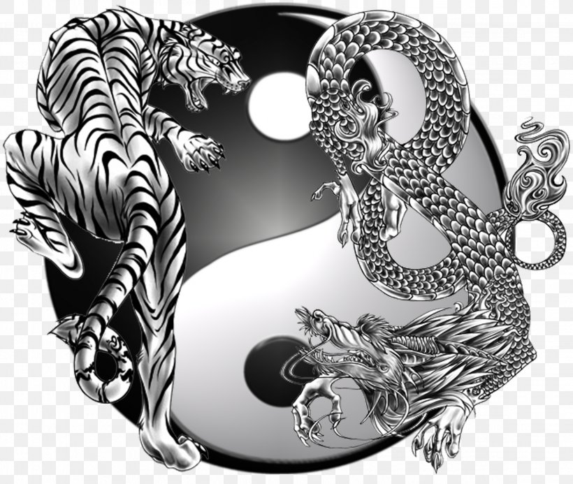 Yin And Yang Chinese Dragon Fire Symbol, PNG, 2313x1956px, Yin And Yang, Black And White, Chinese Dragon, Dragon, Earth Download Free