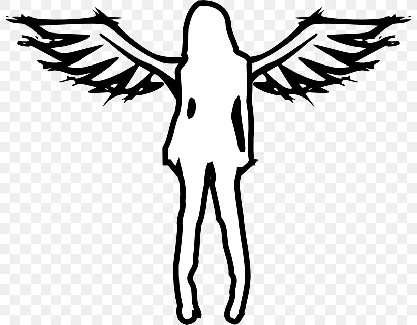 Angel Drawing Clip Art, PNG, 800x640px, Angel, Art, Black, Black And White, Drawing Download Free