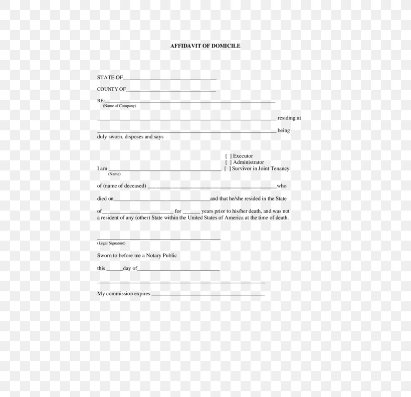 Document Affidavit Template Residency Notary, PNG, 612x792px, Document, Affidavit, Area, Brand, Diagram Download Free