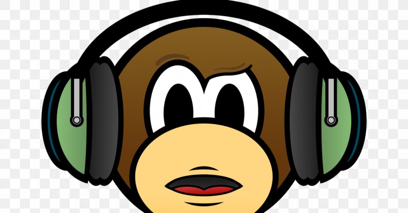 Headphones Gorilla Chimpanzee Monkey Logo, PNG, 1200x628px, Headphones, Audio, Audio Equipment, Audio Signal, Chimpanzee Download Free
