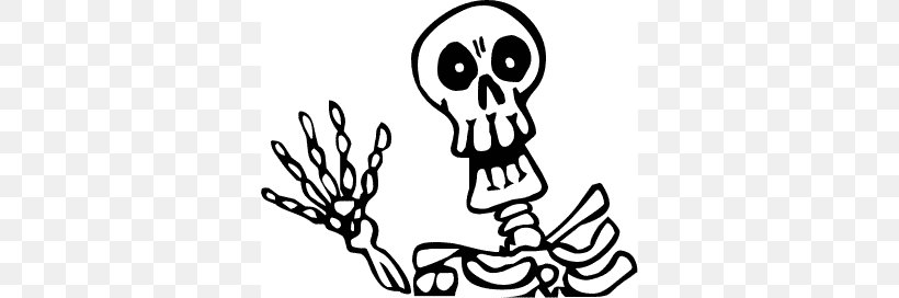 Human Skeleton Halloween Clip Art, PNG, 344x272px, Human Skeleton, Black, Black And White, Bone, Finger Download Free