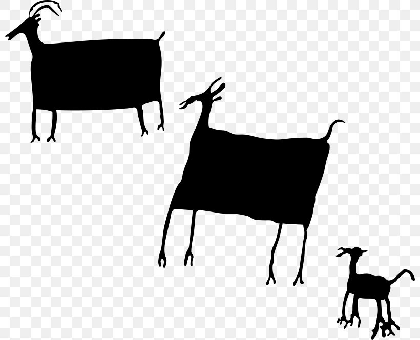 Petroglyph Rock Art Cave Painting Clip Art, PNG, 800x664px, Petroglyph, Art, Black And White, Cattle Like Mammal, Cave Painting Download Free