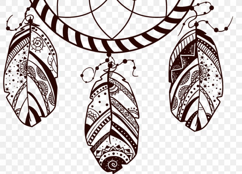 Dreamcatcher Drawing, PNG, 852x612px, Dreamcatcher, Black And White, Body Jewelry, Drawing, Dream Download Free