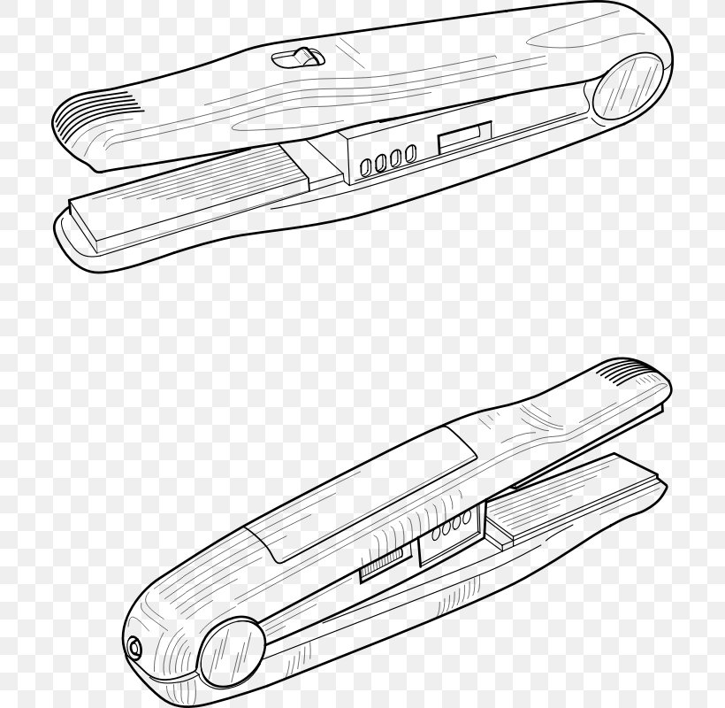 Hair Iron Hair Dryers Clip Art, PNG, 706x800px, Hair Iron, Artwork, Automotive Design, Black And White, Clothes Iron Download Free