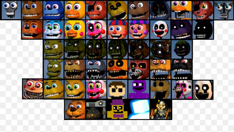 Five Nights At Freddy's: Sister Location The Joy Of Creation: Reborn Animatronics Jump Scare, PNG, 1360x768px, Five Nights At Freddy S, Animatronics, Character, Collage, Drawing Download Free