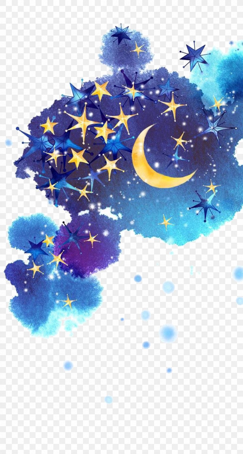 Star Moon Night Sky, PNG, 1200x2245px, Night Sky, Art, Blue, Curtain, Flower Download Free